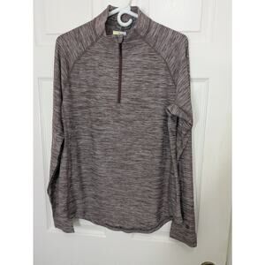 Men's Cozy 1/4 Zip Pullover Berry Size Medium Long Sleeve Shirt